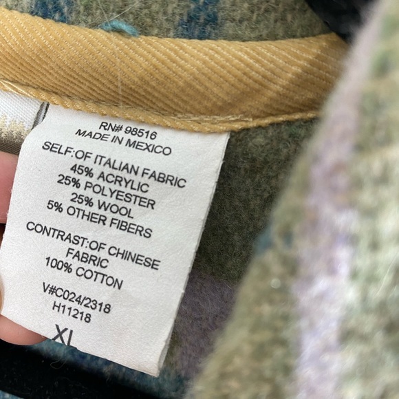 Vintage Aztec Wool Blend Southwestern Style Coldwater Creek Jacket Button Sz XL - Picture 4 of 13